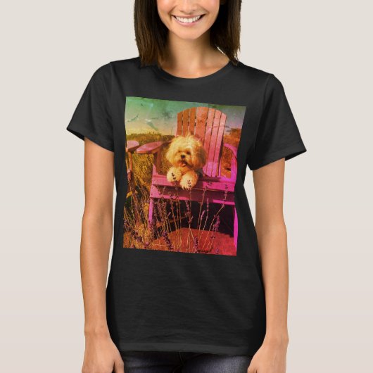 Shih Tzu Smelling the Lavander (Dog Days) T-shirt (Voorkant)