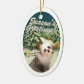 Shih Tzu Sneeuwcabine Kerstmis Ornament (Links)