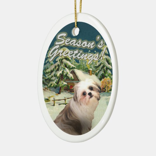 Shih Tzu Sneeuwcabine Kerstmis Ornament (Links)
