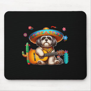 Shih Tzu Sombrero Mexicaanse gitaar Cinco de Mayo  Muismat