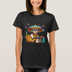 Shih Tzu Sombrero Mexicaanse gitaar Cinco de Mayo  T-shirt