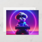 Shih Tzu speelt piano Briefkaart (Voorkant / Achterkant)