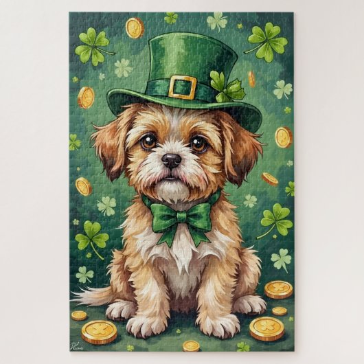 Shih Tzu St Patrick’s Day Cute Lucky Dog Legpuzzel (Verticaal)