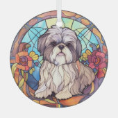 Shih Tzu Stained Glas Ornament (Voorkant)