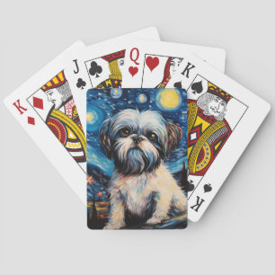 Shih Tzu Sterrennacht Pokerkaarten