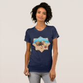 Shih Tzu strand sleepboot T-shirt (Voorkant volledig)