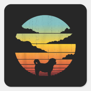 Shih Tzu Style 60s 70s Mannen Vrouwencadeaus Vierkante Sticker