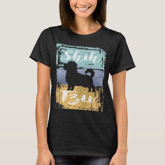 Shih Tzu T-shirt -  Retro Shih Tzu Dog (Voorkant)