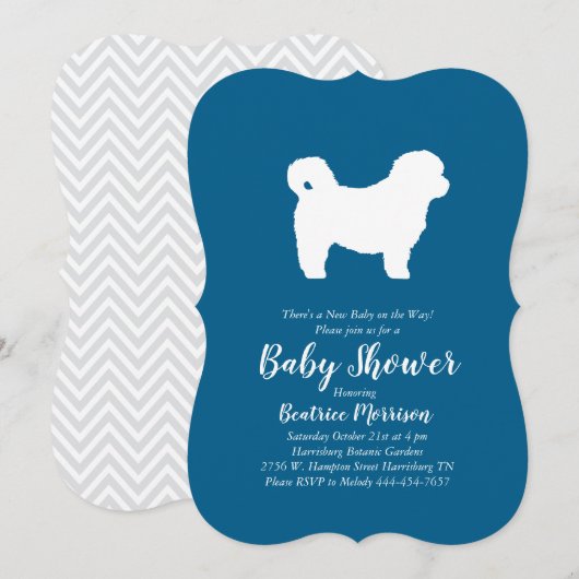 Shih Tzu Teddy Bear Dog Baby shower Blue Boy Kaart (Voorkant / Achterkant)