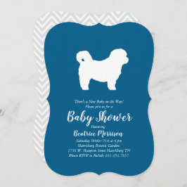 Shih Tzu Teddy Bear Dog Baby shower Blue Boy Kaart