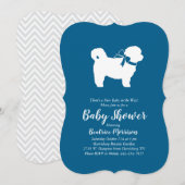 Shih Tzu Teddy Bear Dog Baby shower Blue Boy Kaart (Voorkant / Achterkant)