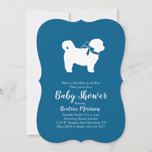 Shih Tzu Teddy Bear Dog Baby shower Blue Boy Kaart (Voorkant)