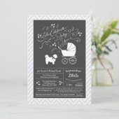 Shih Tzu Teddy Bear Dog Baby shower Genderneutraal Kaart (Staand voorkant)