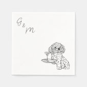 Shih Tzu tekening met een martini cocktail servett Servet (Voorkant)