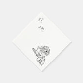 Shih Tzu tekening met een martini cocktail servett Servet (Hoek)