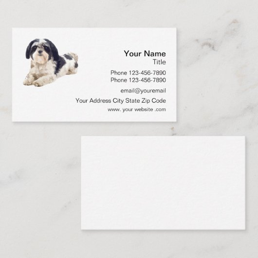 Shih Tzu Theme Huisdierenverzorging Visitekaartje (Voorkant / Achterkant)