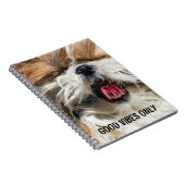 Shih tzu tong grappige vibes aangepaste tekst notitieboek (Rechterzijde)