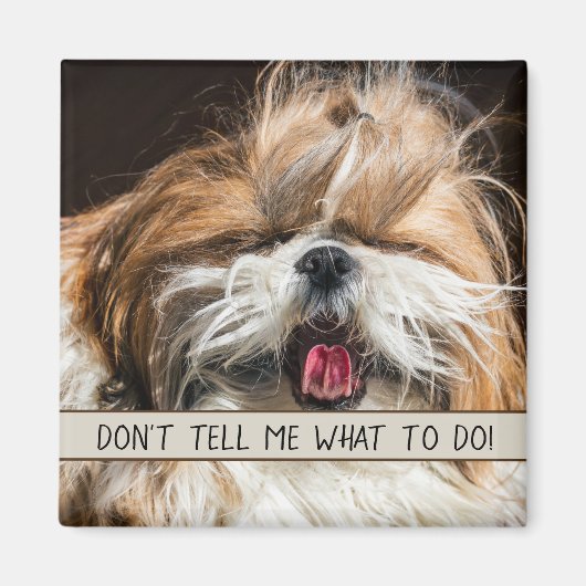 Shih tzu tongue grappig Vertel me niet wat ik moet Magneet (Voorkant)