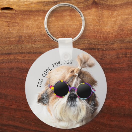 Shih Tzu too Cool for you Sunbril Foto Sleutelhanger (Voorkant)