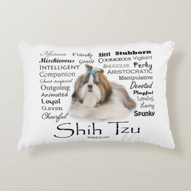 Shih Tzu Traits Accent Pillow Accent Kussen (Voorkant)
