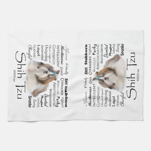 Shih Tzu Traits Kitchen Towel Theedoek (Horizontaal)