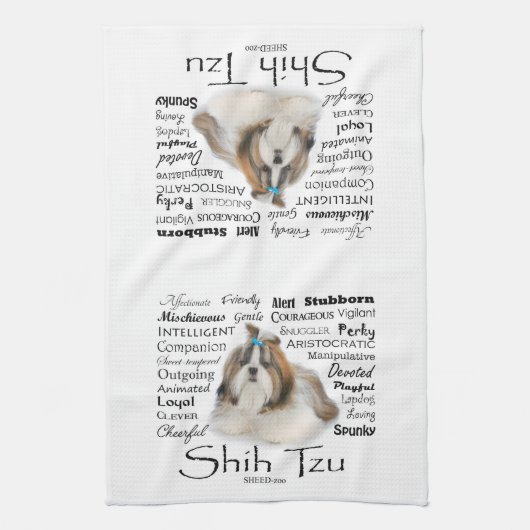 Shih Tzu Traits Kitchen Towel Theedoek (Verticaal)