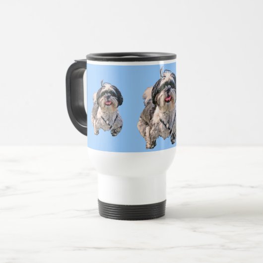 Shih Tzu Travel Mug Reisbeker (Voorkant links)