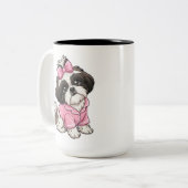  Shih Tzu  Tweekleurige Koffiemok (Voorkant links)