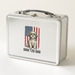 Shih Tzu Vader Patriottisch Vintage Hond Shirt Ont