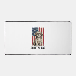 Shih Tzu Vader Patriottisch Vintage Hond Shirt Ont Bureaumat