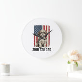 Shih Tzu Vader Patriottisch Vintage Hond Shirt Ont Grote Klok (Huis)