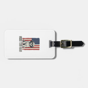 Shih Tzu Vader Patriottische Vlag Vintage Hond Shi Bagagelabel