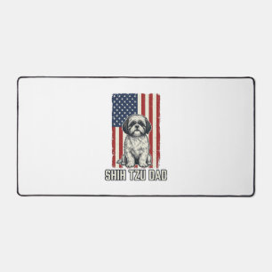 Shih Tzu Vader Patriottische Vlag Vintage Hond Shi Bureaumat