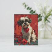 Shih tzu  Valentijnsdag Briefkaart (Staand voorkant)