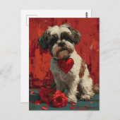 Shih tzu  Valentijnsdag Briefkaart (Voorkant / Achterkant)