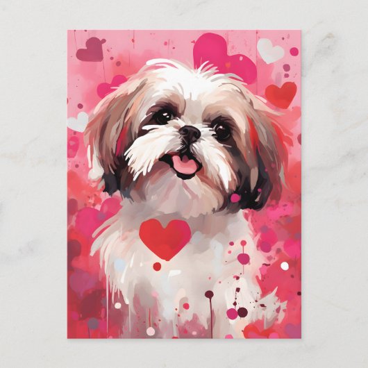 Shih Tzu Valentijnsdag Briefkaart (Voorkant)