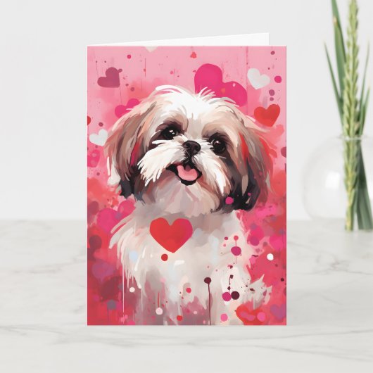 Shih Tzu Valentijnsdag Kaart (Voorkant)