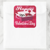 Shih tzu Valentijnsdag Sticker, Dog Vierkante Sticker (Tas)
