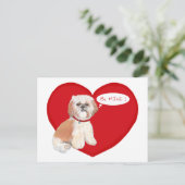 Shih Tzu Valentijnse  Feestdagenkaart (Staand voorkant)