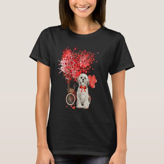 Shih Tzu Valentines Day  Dog  Happy Valentine T-shirt (Voorkant)