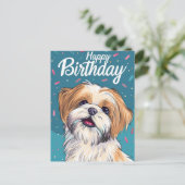 Shih Tzu-verjaardag Briefkaart (Staand voorkant)