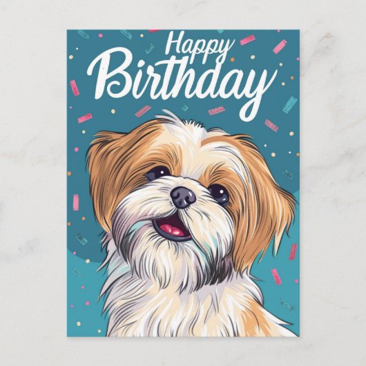 Shih Tzu-verjaardag Briefkaart (Voorkant)