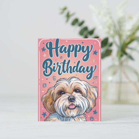 Shih Tzu-verjaardag Briefkaart (Staand voorkant)