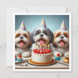 Shih Tzu verjaardagskaart, Shih Tzu hond Kaart
