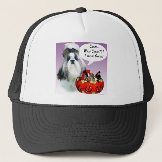 Shih Tzu (verzorgd) Halloween Snoep Trucker Pet (Voorkant)