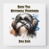 Shih Tzu viering op nationale raszuivere hondendag Vierkante Klok (Voorkant)