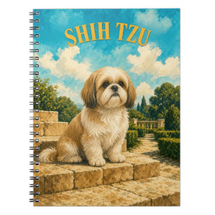 Shih Tzu, Vintage Watercolor Honden Kunst Notitieboek
