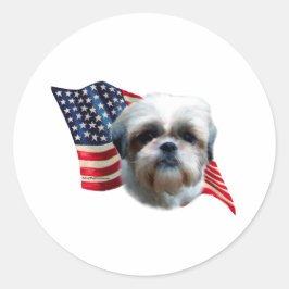Shih Tzu Vlag Ronde Sticker