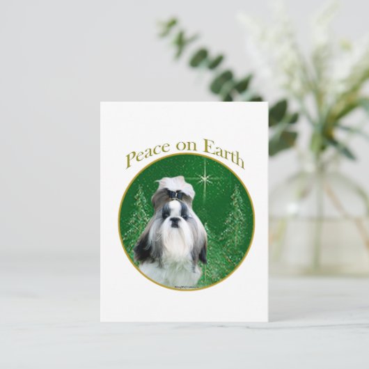 Shih Tzu Vrede op aarde Briefkaart (Staand voorkant)