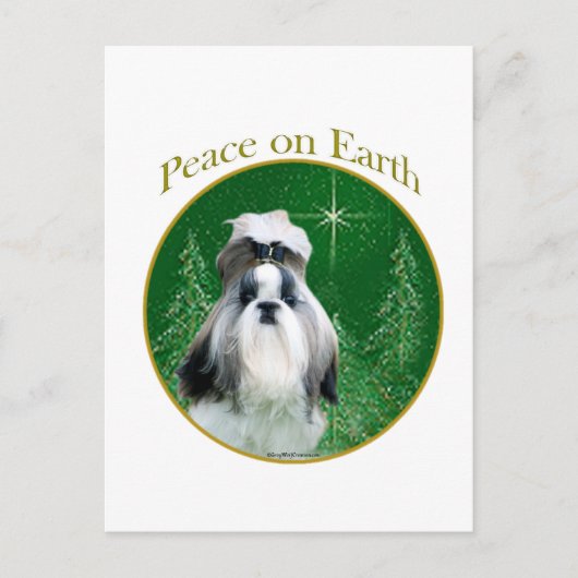 Shih Tzu Vrede op aarde Briefkaart (Voorkant)